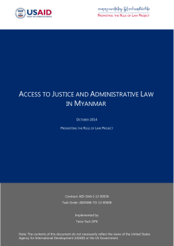 access to justice and administrative law in myanmar