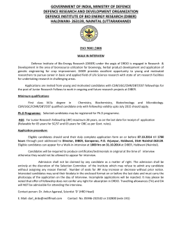GOVERNMENT OF INDIA, MINISTRY OF DEFENCE