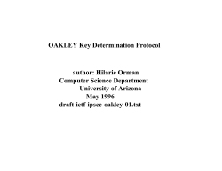 OAKLEY Key Determination Protocol author: Hilarie