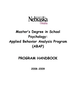 Master`s Degree in School Psychology: Applied Behavior Analysis