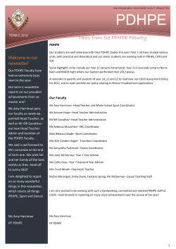 News from the PDHPE Faculty