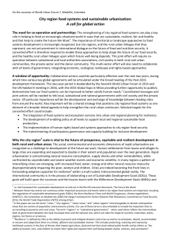 City region food systems and sustainable urbanisation: A call for