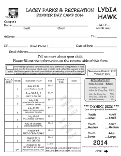 Summer Day Camp Lydia Hawk Elementary