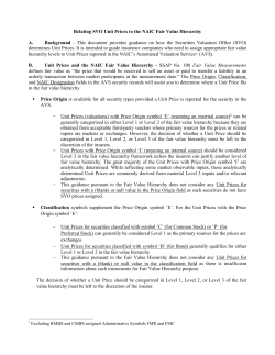 Relating SVO Unit Prices to the NAIC Fair Value Hierarchy A