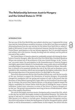 The Relationship between Austria-Hungary and the United