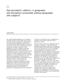 is geography (the discipline)