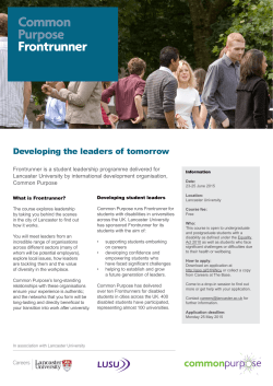 Common Purpose Frontrunner