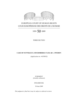 CASE OF SYNNELIUS AND EDSBERGS TAXI AB v. SWEDEN