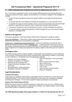 Oak Processionary Moth &ndash; Operational Programme 2017/18 1 OPM