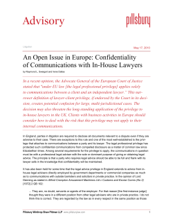 An Open Issue in Europe: Confidentiality of