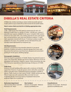 dibella`s real estate criteria