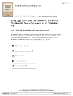 Language, Substance Use Disorders, and Policy