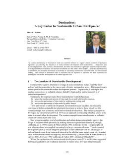 Destinations: A Key Factor for Sustainable Urban Development