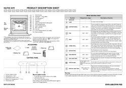 PRODUCT DESCRIPTION SHEET