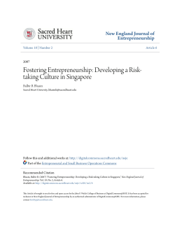 Fostering Entrepreneurship: Developing a Risk