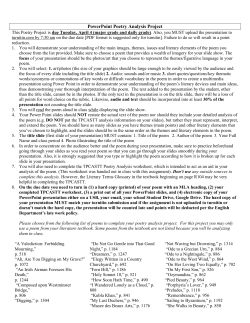 Power Point Poetry Analysis Assignment_2017