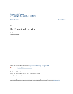 The Forgotten Genocide - Wyoming Scholars Repository