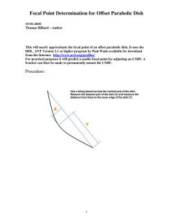 Focal Point Determination for Offset Parabolic Dish