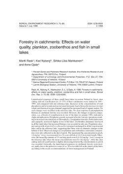 Forestry in catchments: Effects on water quality, plankton