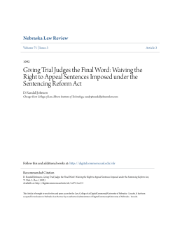 Giving Trial Judges the Final Word: Waiving the Right to Appeal