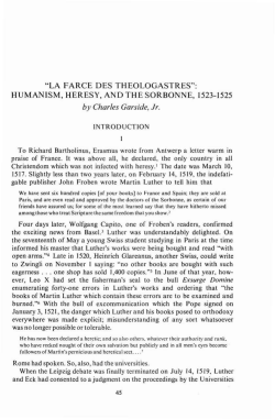 "LA FARCE DES THEOLOGASTRES": HUMANISM, HERESY, AND