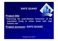 SAFE QUAKE Project title: Project acronym:: SAFE-QUAKE