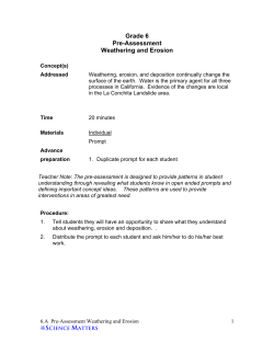 6.A Pre Assessment Weathering and Erosion