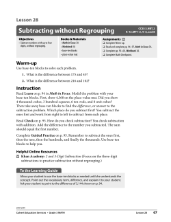 Subtracting without Regrouping