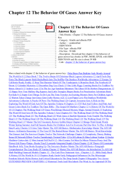 Chapter 12 The Behavior Of Gases Answer Key