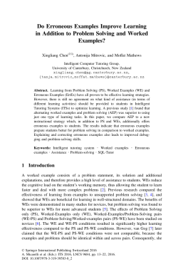 Do Erroneous Examples Improve Learning in Addition to Problem
