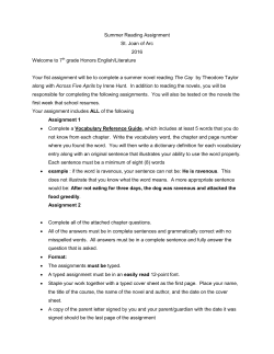 Summer Reading Assignment - Can`t access your account?