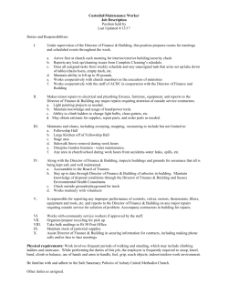 Custodial/Maintenance Worker Job Description Position held by