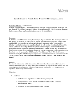 Franklin Delano Roosevelt`s Third Inaugural Address