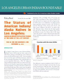 the Status of American Indians/ Alaska natives in Los Angeles: