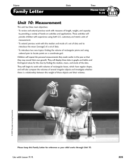 Family Letter - Eastern Heights Elementary