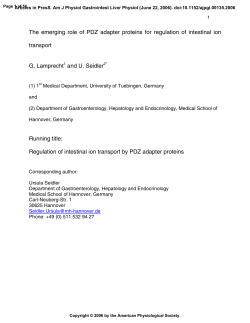 The emerging role of PDZ adapter proteins for regulation of