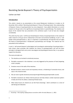 Revisiting Gerda Boyesen`s Theory of Psychoperistalsis