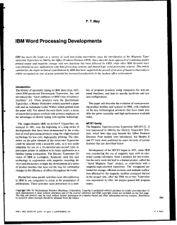 IBM Word Processing Developments