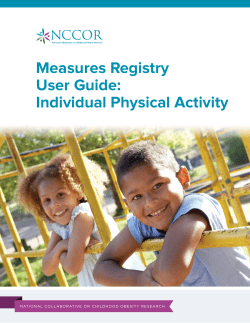 Measures Registry User Guide: Individual Physical Activity