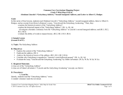 Common Core Curriculum Mapping Project Grade 9 Mini