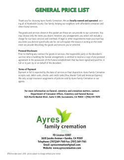 general price list - Ayres Family Cremation