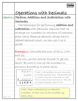 Operations with Decimals