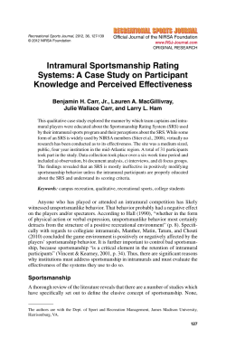 Intramural Sportsmanship Rating Systems: A Case Study on