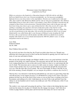 Missionary Letters from Ephraim Green