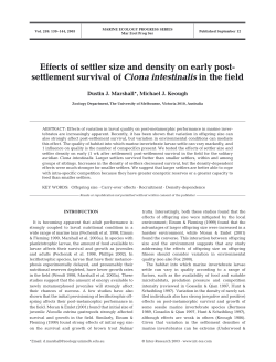 Effects of settler size and density on early post