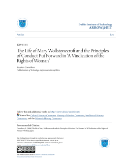The Life of Mary Wollstonecroft and the Principles of