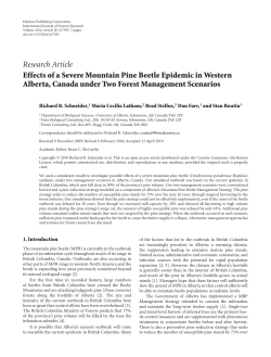 Research Article Effects of a Severe Mountain Pine Beetle Epidemic