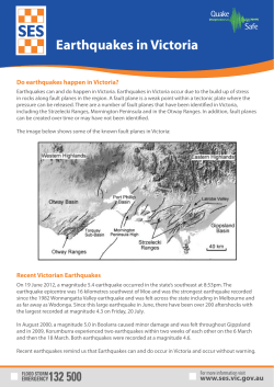 Earthquakes in Victoria
