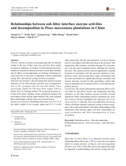 Relationships between soil–litter interface enzyme activities and