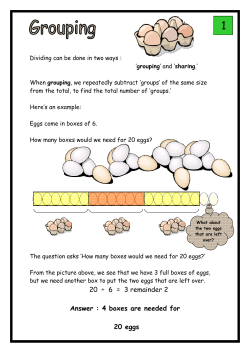 20 &divide; 6 = 3 remainder 2 Answer : 4 boxes are needed for 20 eggs